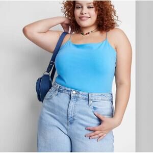 Wild Fable Spaghetti Strap Bodysuit -Sky Blue Women's L NWT